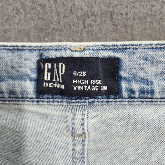 GAP Denim Women 6/28 Light Amber High Rise Vintage Slim Jeans - Picture 6 of 12